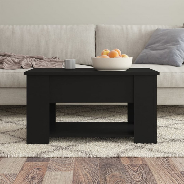 Mesa de centro madera contrachapada negra 79x49x41 cm M 3