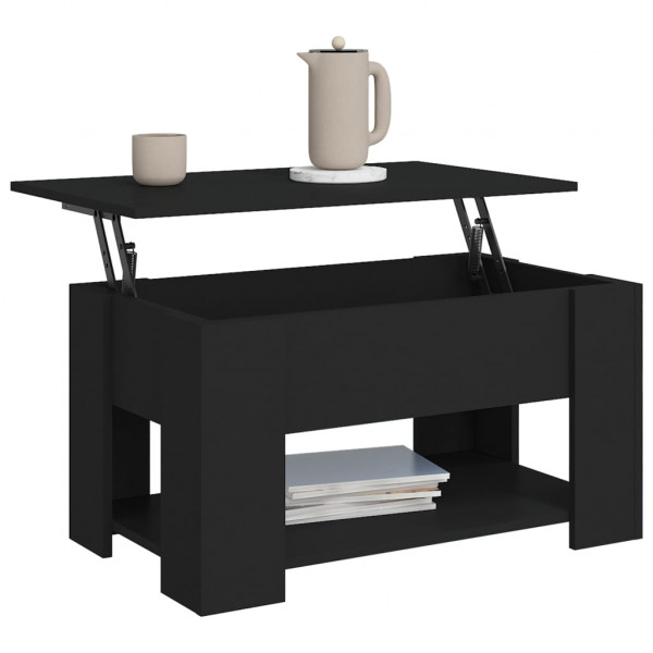 Mesa de centro madera contrachapada negra 79x49x41 cm M 4