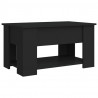 Mesa de centro madera contrachapada negra 79x49x41 cm 5
