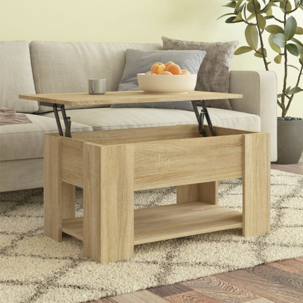 Mesa de centro madera contrachapada roble Sonoma 79x49x41 cm D
