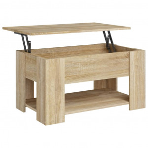 Mesa de centro madera contrachapada roble Sonoma 79x49x41 cm H