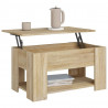 Mesa de centro madera contrachapada roble Sonoma 79x49x41 cm 4
