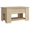 Mesa de centro madera contrachapada roble Sonoma 79x49x41 cm 5
