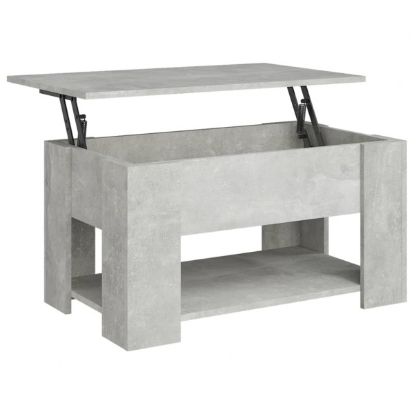 Mesa de centro madera contrachapada gris hormigón 79x49x41 cm M 2
