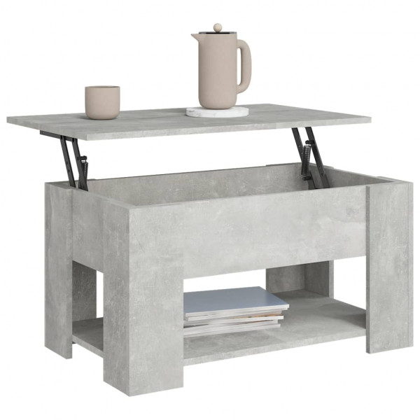 Mesa de centro madera contrachapada gris hormigón 79x49x41 cm M 4