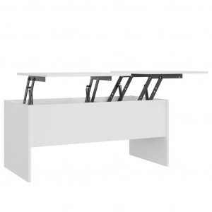 Mesa de centro madera contrachapada blanco 102x50.5x46.5 cm H