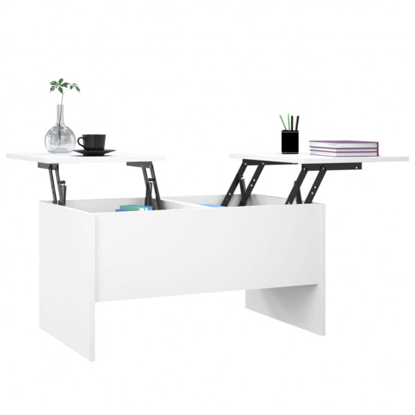 Mesa de centro madera contrachapada blanco 80x50x42.5 cm M 4