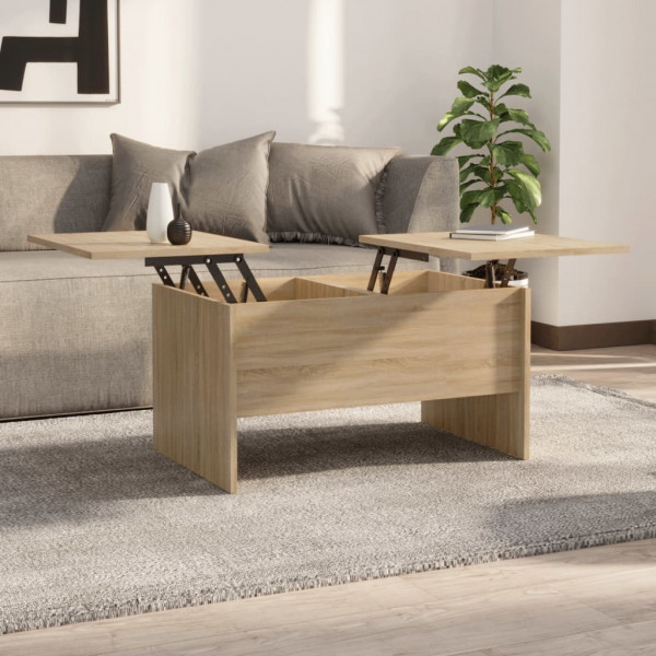 Mesa de centro madera contrachapada roble Sonoma 80x50.5x42.5cm D