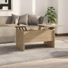 Mesa de centro madera contrachapada roble Sonoma 80x50.5x42.5cm 1