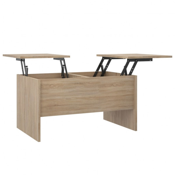 Mesa de centro madera contrachapada roble Sonoma 80x50.5x42.5cm M 2