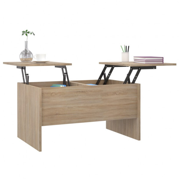 Mesa de centro madera contrachapada roble Sonoma 80x50.5x42.5cm M 4