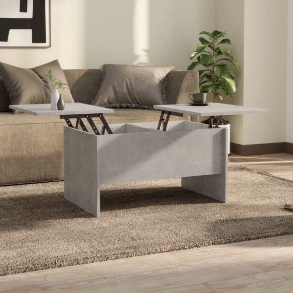 Mesa de centro madera contrachapada gris hormigón 80x50x42.5 cm D