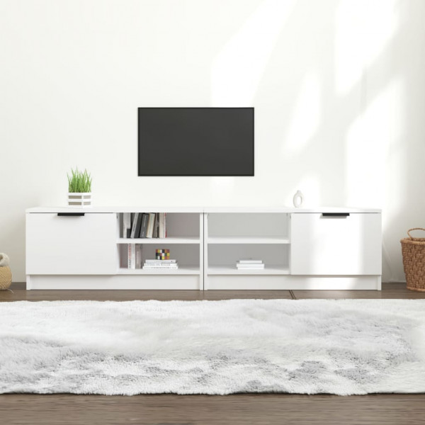 Mueble para TV 2 pzas madera contrachapada blanco 80x35x36.5 cm D