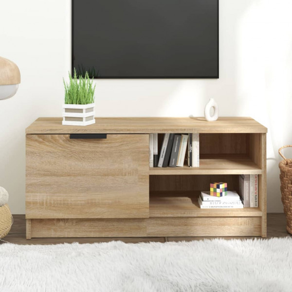 Mueble de TV madera contrachapada roble Sonoma 80x35x36.5 cm D