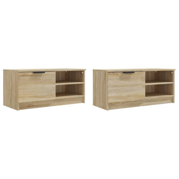 Armários TV 2pcs 80x35x36.5cm madeira proc. cor carvalho sonoma M 4