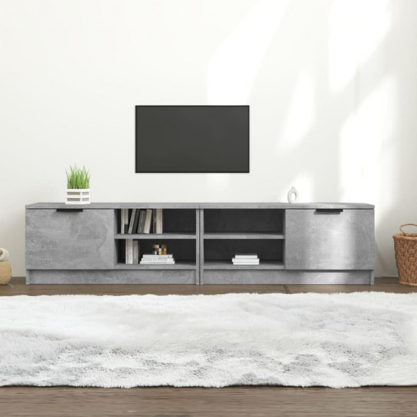 Mueble de TV 2 pzas madera contrachapada hormigón 80x35x36.5 cm D