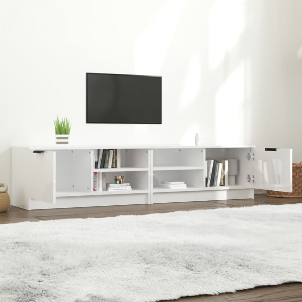 Móveis TV 2pcs 80x35x36.5cm derivados madeira branco brilhante M 3