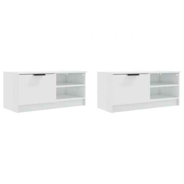 Móveis TV 2pcs 80x35x36.5cm derivados madeira branco brilhante M 4