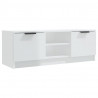 Mueble de TV madera contrachapada blanco brillo 102x35x36.5 cm 2