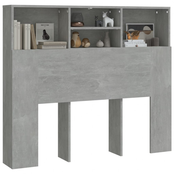 Mueble cabecero gris hormigón 120x19x103.5 cm M 4