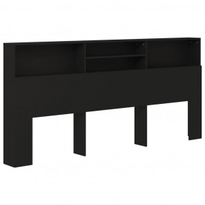 Mueble cabecero negro 220x19x103.5 cm H