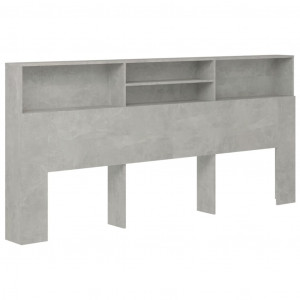 Mueble cabecero gris hormigón 220x19x103.5 cm H