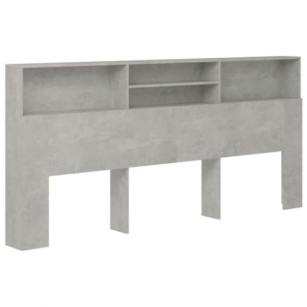 Mueble cabecero gris hormigón 220x19x103.5 cm M 2