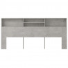 Mueble cabecero gris hormigón 220x19x103.5 cm 3