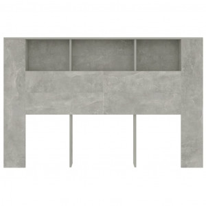 Mueble cabecero gris hormigón 160x18.5x104.5 cm H