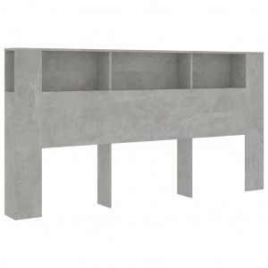 Mueble cabecero gris hormigón 200x18.5x104.5 cm H