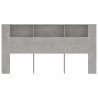 Mueble cabecero gris hormigón 200x18.5x104.5 cm 3