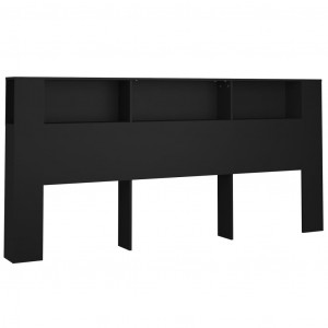 Mueble cabecero negro 220x18.5x104.5 cm H