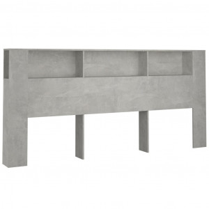 Mueble cabecero gris hormigón 220x18.5x104.5 cm H
