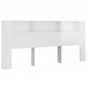 Mueble cabecero blanco brillante 220x18.5x104.5 cm H