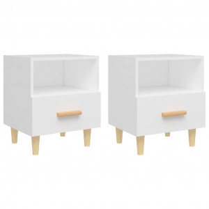 Mesas de cabeceira 2 pcs 40x35x47 cm branco H