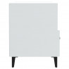 Mesas de cabeceira 2 pcs madeira processada branco brilhante 5