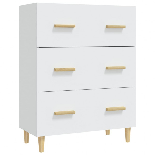 Aparador de madera contrachapada blanco 70x34x90 cm M 2