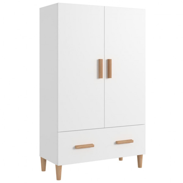 Aparador de madera contrachapada blanco 70x31x115 cm M 2