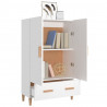 Aparador de madera contrachapada blanco 70x31x115 cm 4