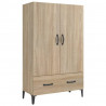 Aparador madera contrachapada roble Sonoma 70x31x115 cm 2