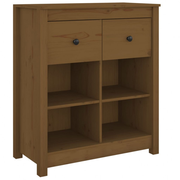 Aparador de madera maciza de pino marrón miel 70x35x80 cm M 2