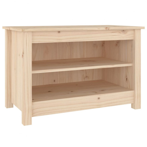 Banco zapatero de madera de pino maciza 70x38x45.5 cm M 2