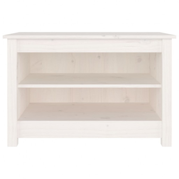 Banco zapatero madera de pino maciza blanco 70x38x45.5 cm M 3