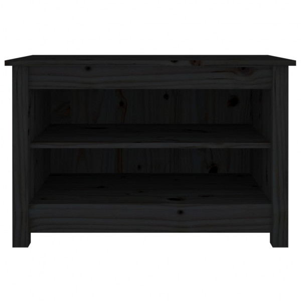Banco zapatero madera de pino maciza negro 70x38x45.5 cm M 3