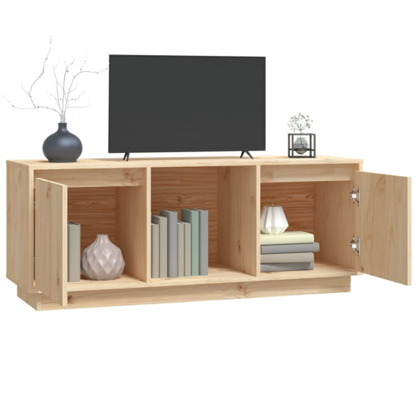 Mueble de TV de madera maciza de pino 110.5x35x44 cm M 4