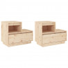Mesitas de noche 2 uds madera maciza de pino 60x34x51 cm 2