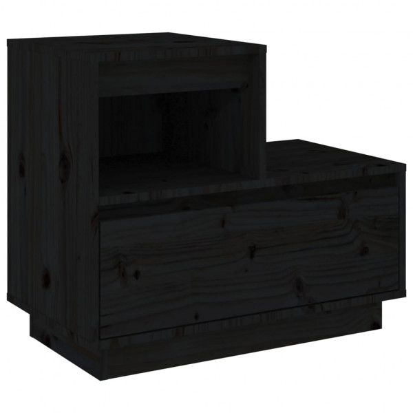 Mesitas de noche 2 uds madera maciza de pino negro 60x34x51 cm M 3