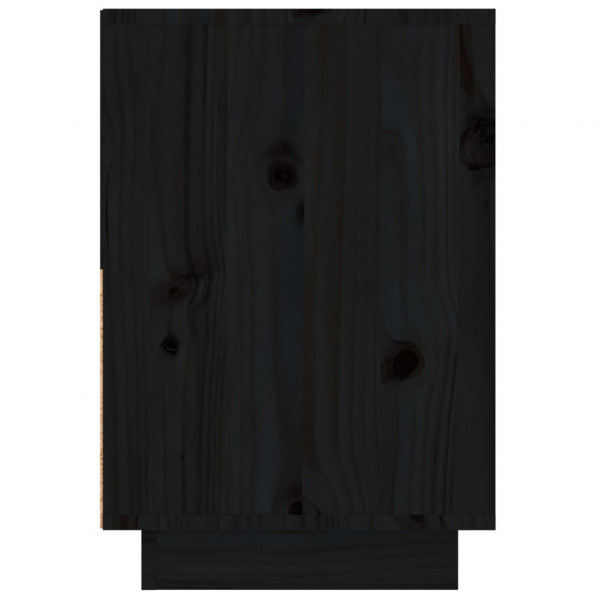 Mesitas de noche 2 uds madera maciza de pino negro 60x34x51 cm M 5