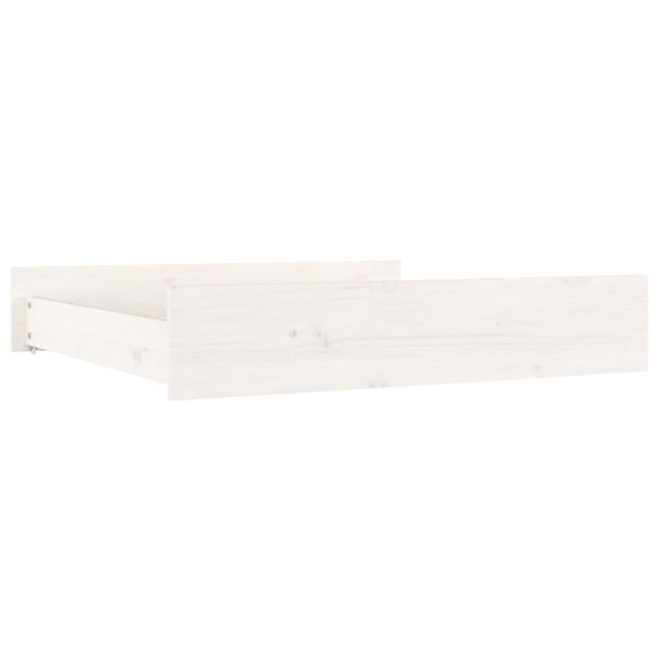 Gavetas de cama 2 pcs madeira de pinho maciça branco M 3