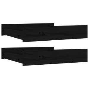 Cajones de cama 2 unidades madera maciza de pino negro H